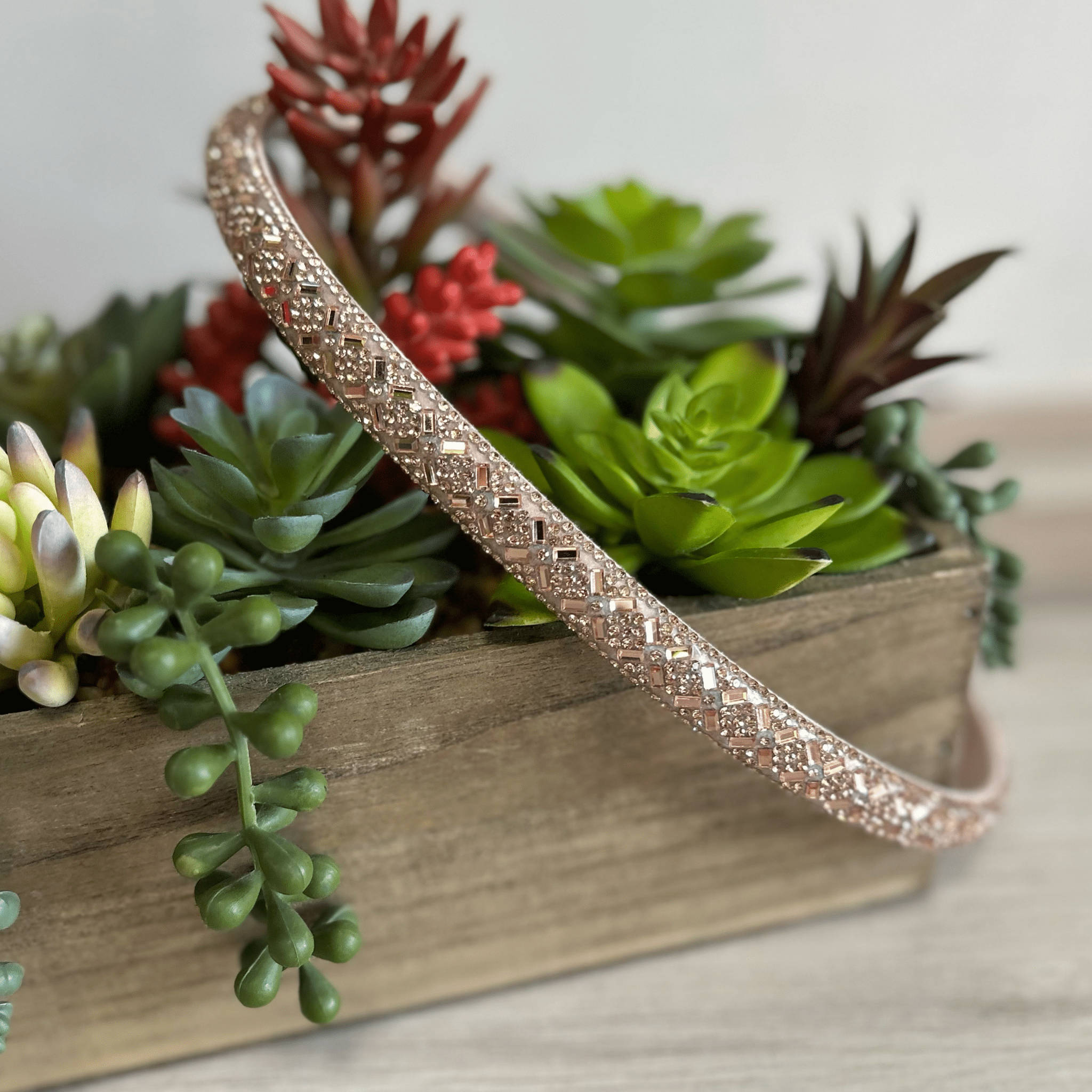 Rhinestone Bling Hat Band - Rose Gold 3 Rhinestone Bling Hat Band - Rose Gold 3