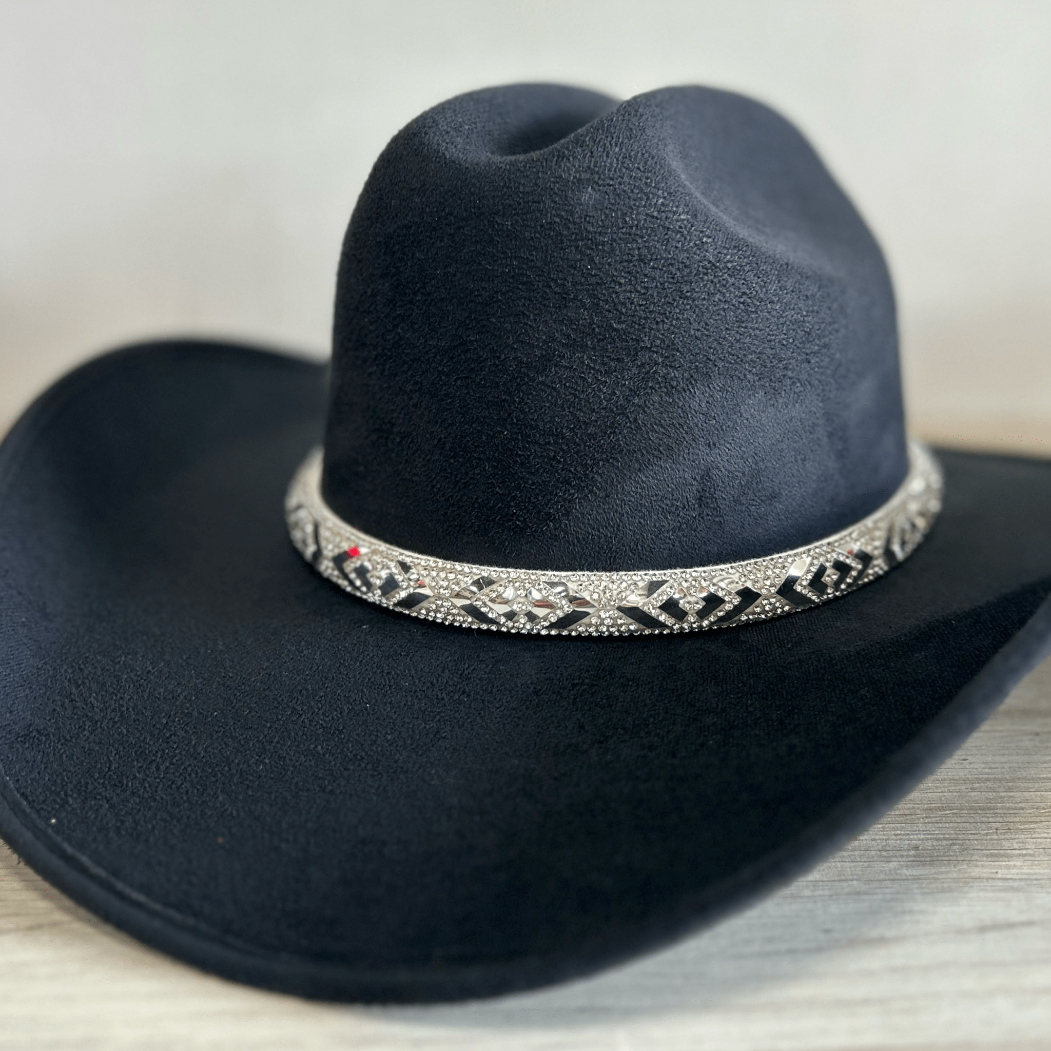 Rhinestone Bling Hat Band - Silver 2 Rhinestone Bling Hat Band - Silver 2