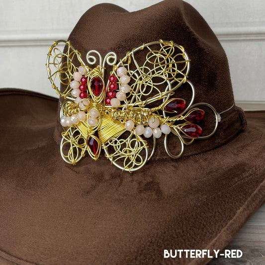 Rhinestone Butterfly Hat Band