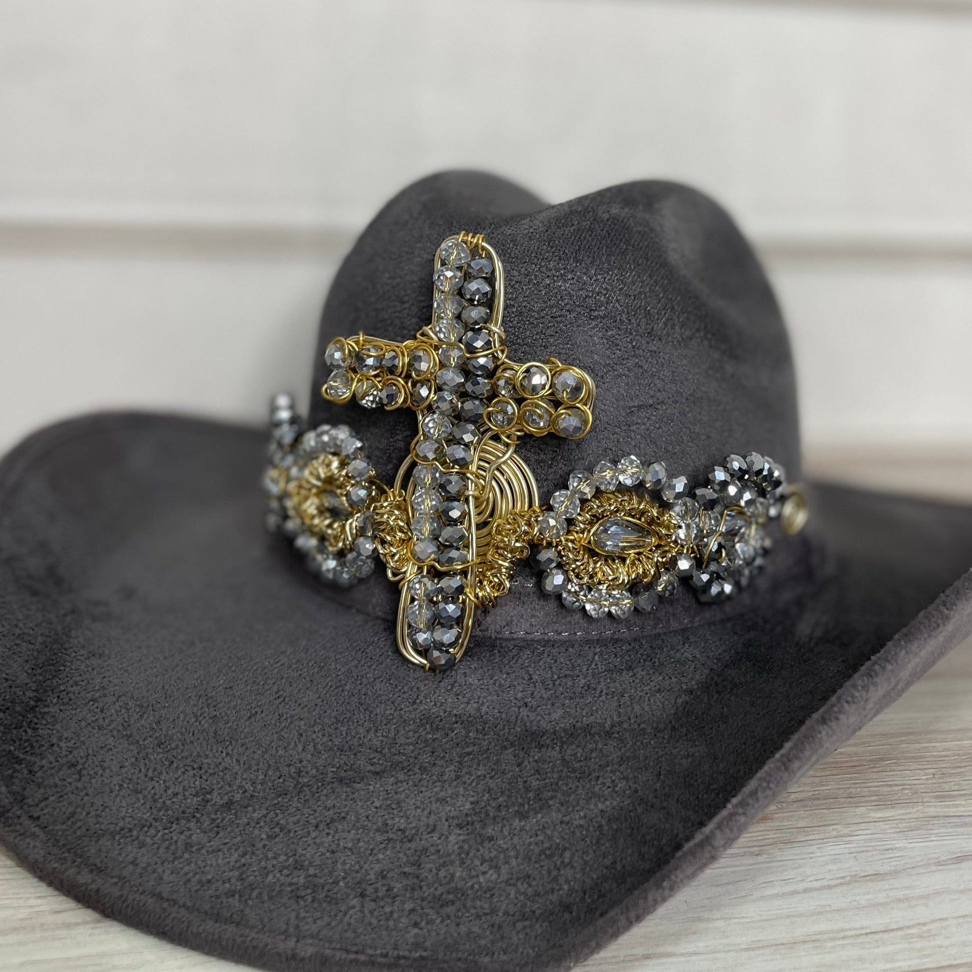 Rhinestone Cross Hat Band