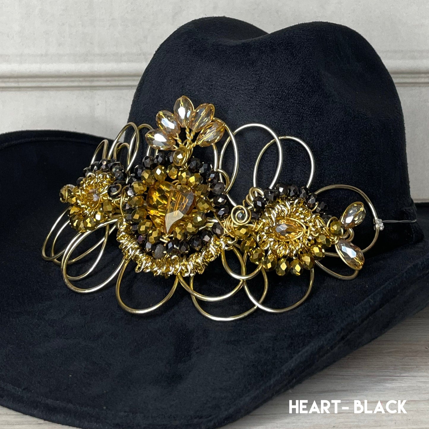 Rhinestone Heart Hat Band