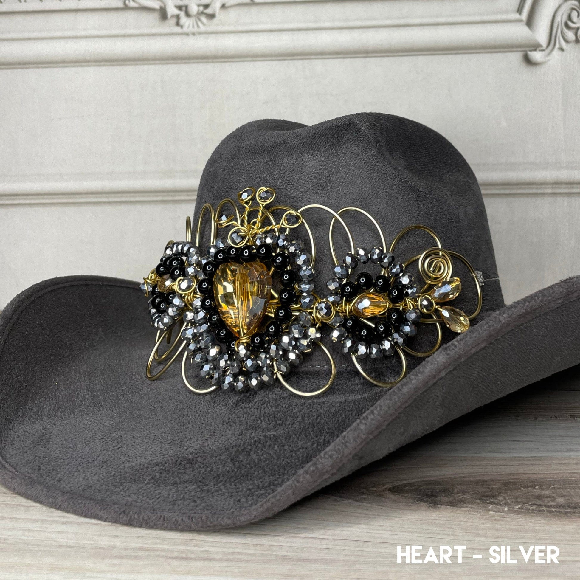 Rhinestone Heart Hat Band