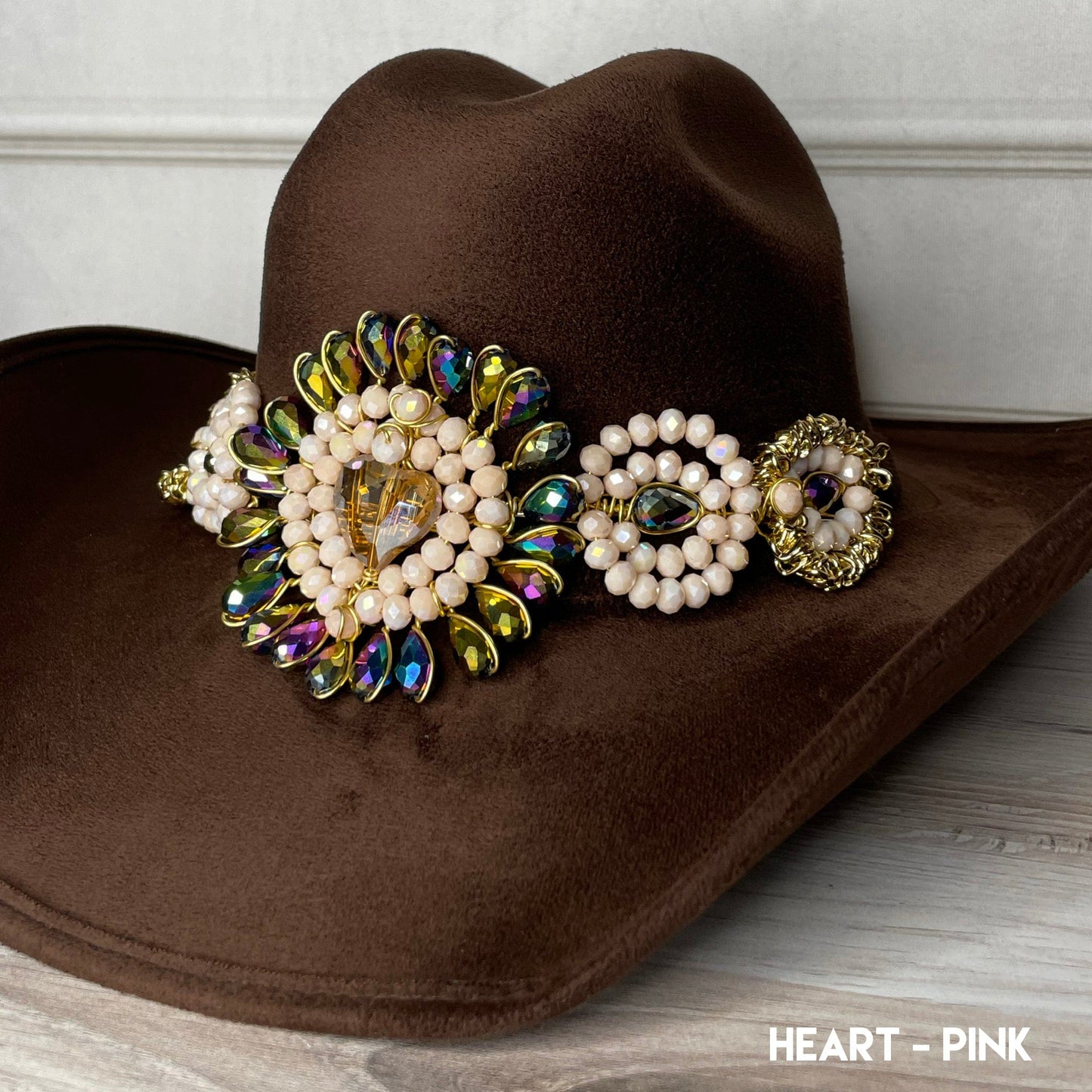 Rhinestone Heart Hat Band