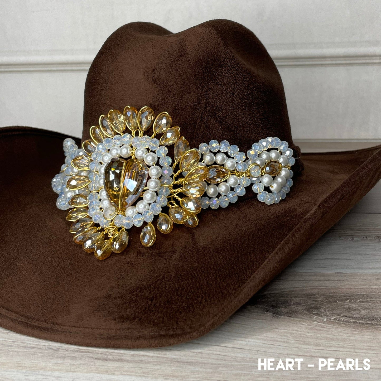 Rhinestone Heart Hat Band