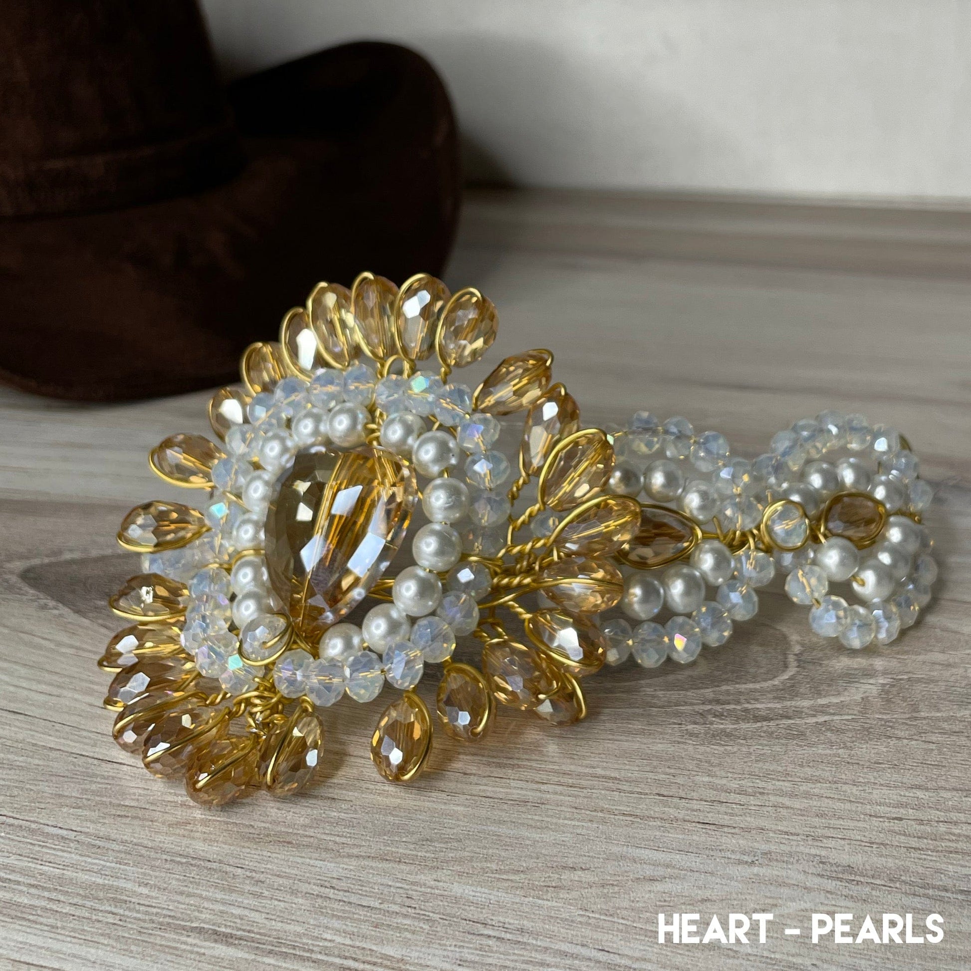 Rhinestone Heart Hat Band