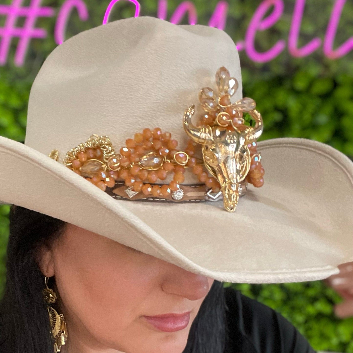 Rhinestone Longhorn Hat Band