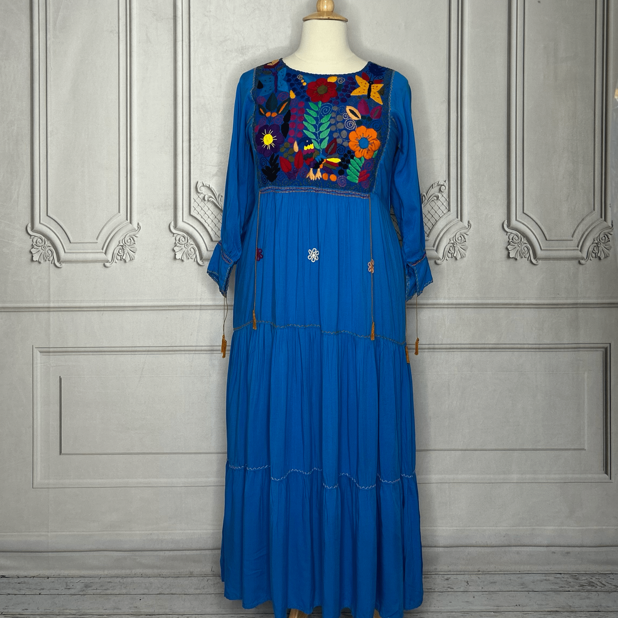 Rococo 3/4 Sleeve Tiered Maxi Dress - Plus Rococo 3/4 Sleeve Tiered Maxi Dress - Plus