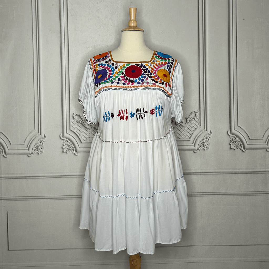 Rococo Puffed Sleeve Tiered Dress - Mini Rococo Puffed Sleeve Tiered Dress - Mini