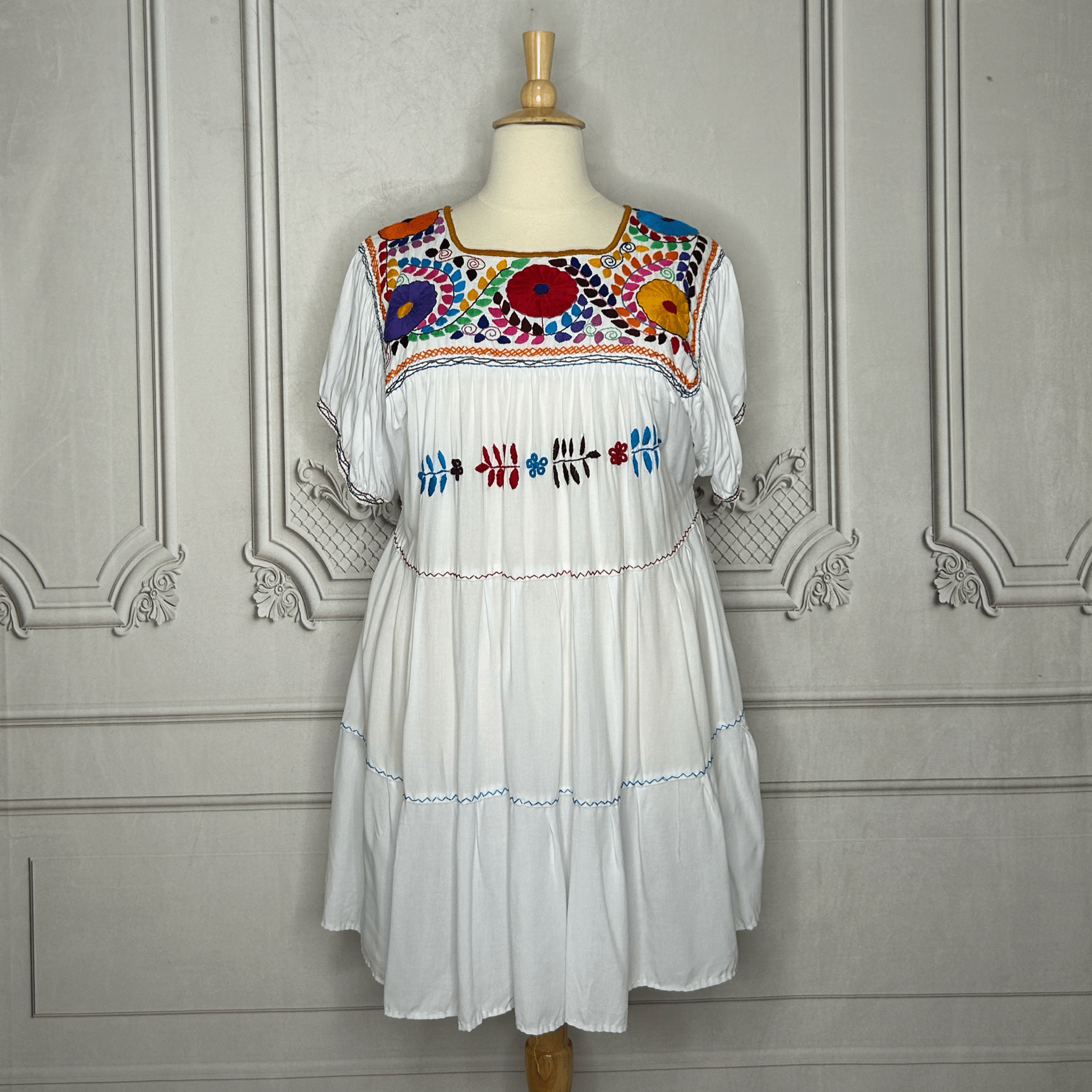 Rococo Puffed Sleeve Tiered Dress - Mini Rococo Puffed Sleeve Tiered Dress - Mini