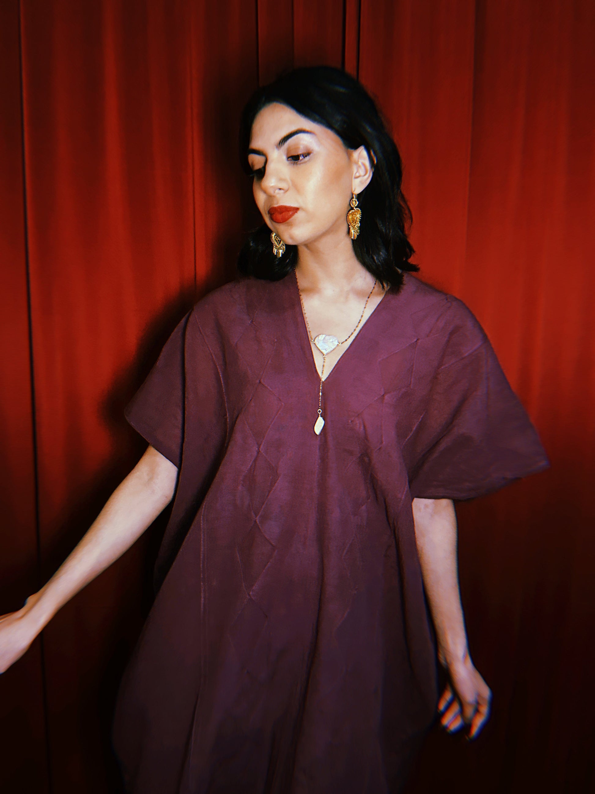 Rombo Gauze V-Neck Short Dress Rombo Gauze V-Neck Short Dress