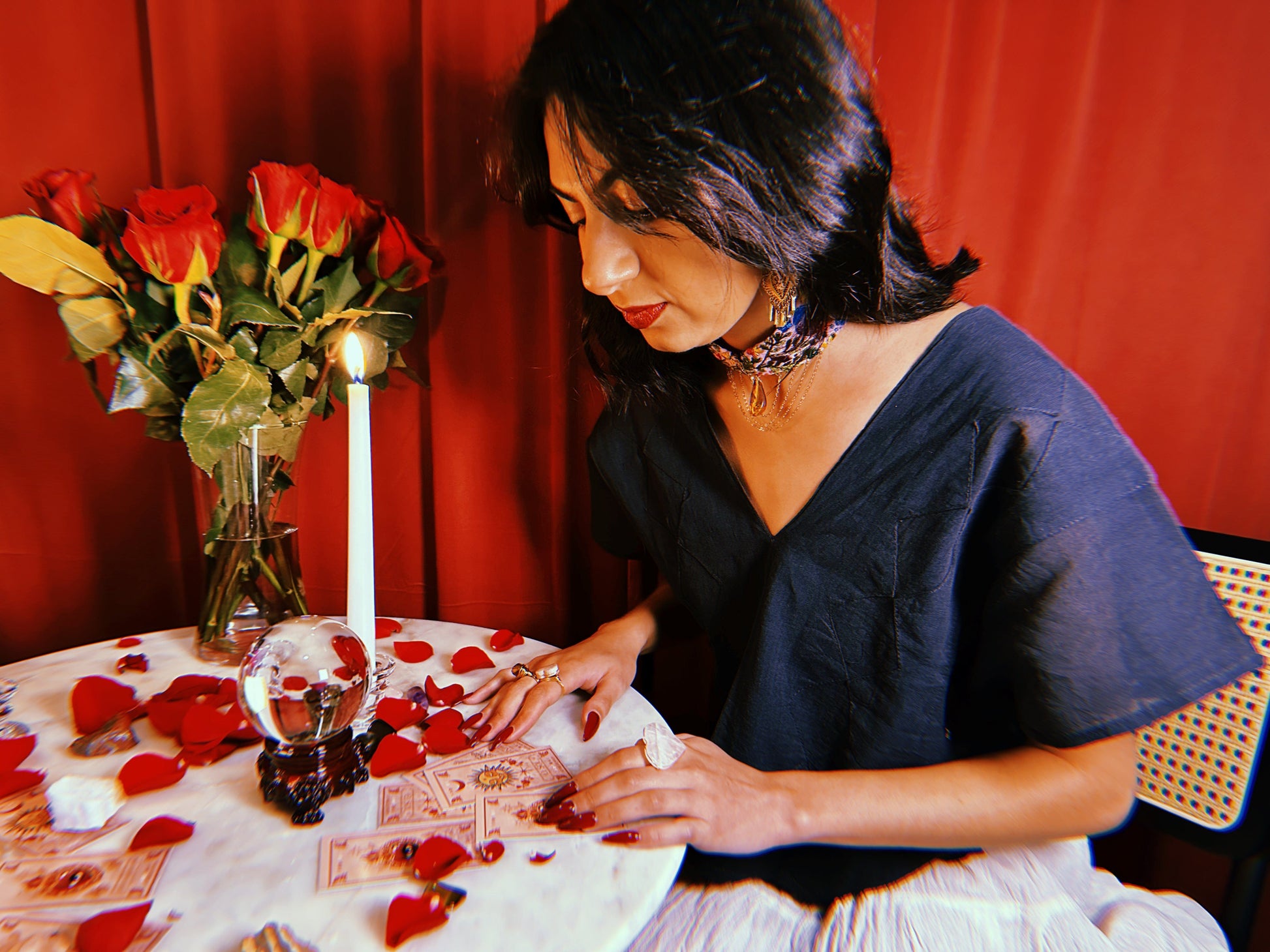 Rombo V-neck Gauze Blouse Rombo V-neck Gauze Blouse