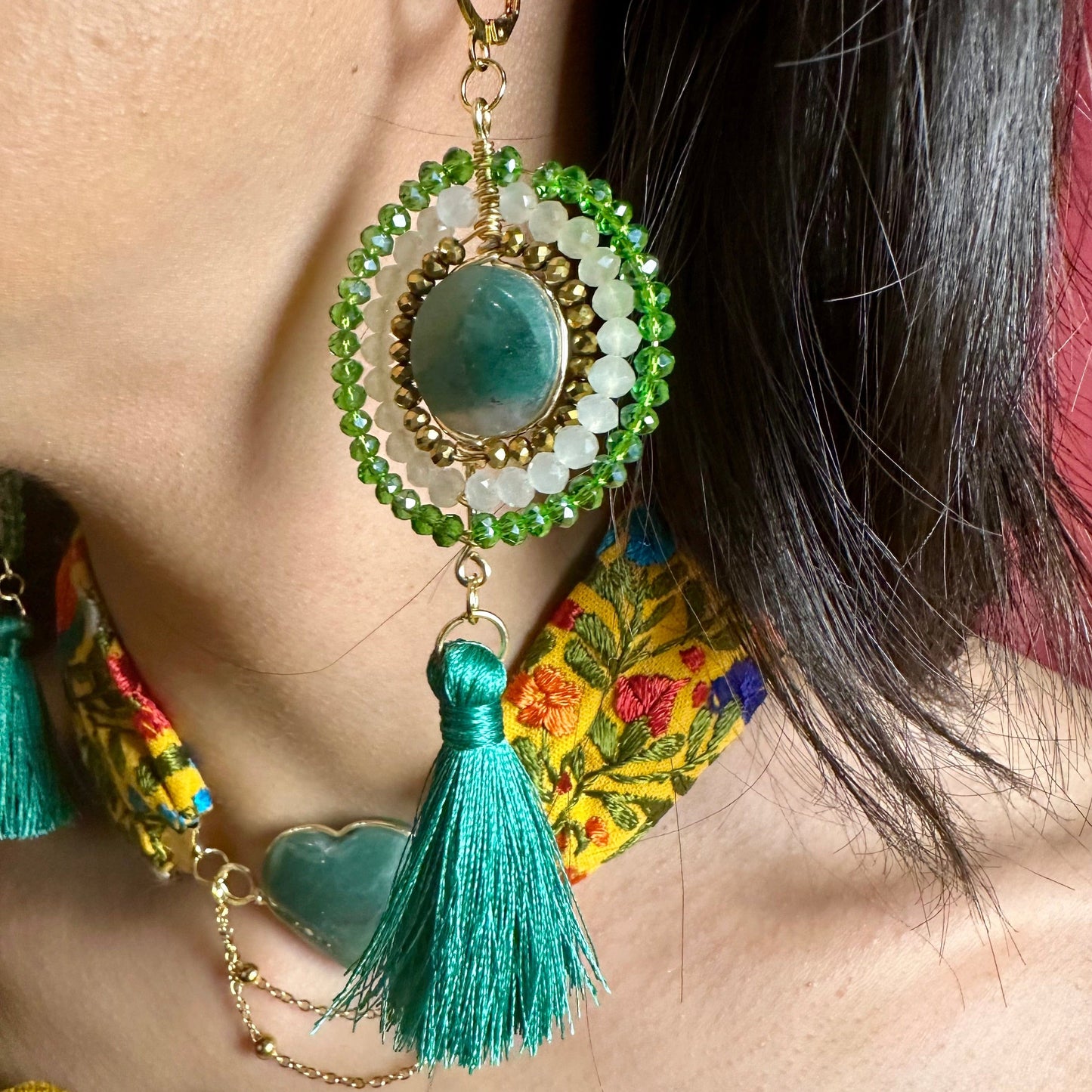 Sacred Crystal Earrings with Tassels Sacred Crystal Earrings with Tassels