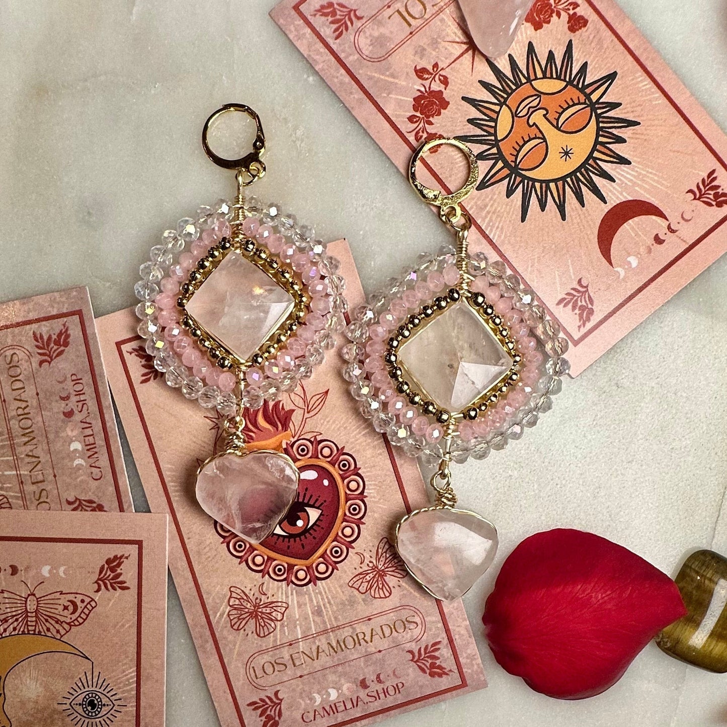 Sacred Crystal Earrings with Tassels Sacred Crystal Earrings with Tassels