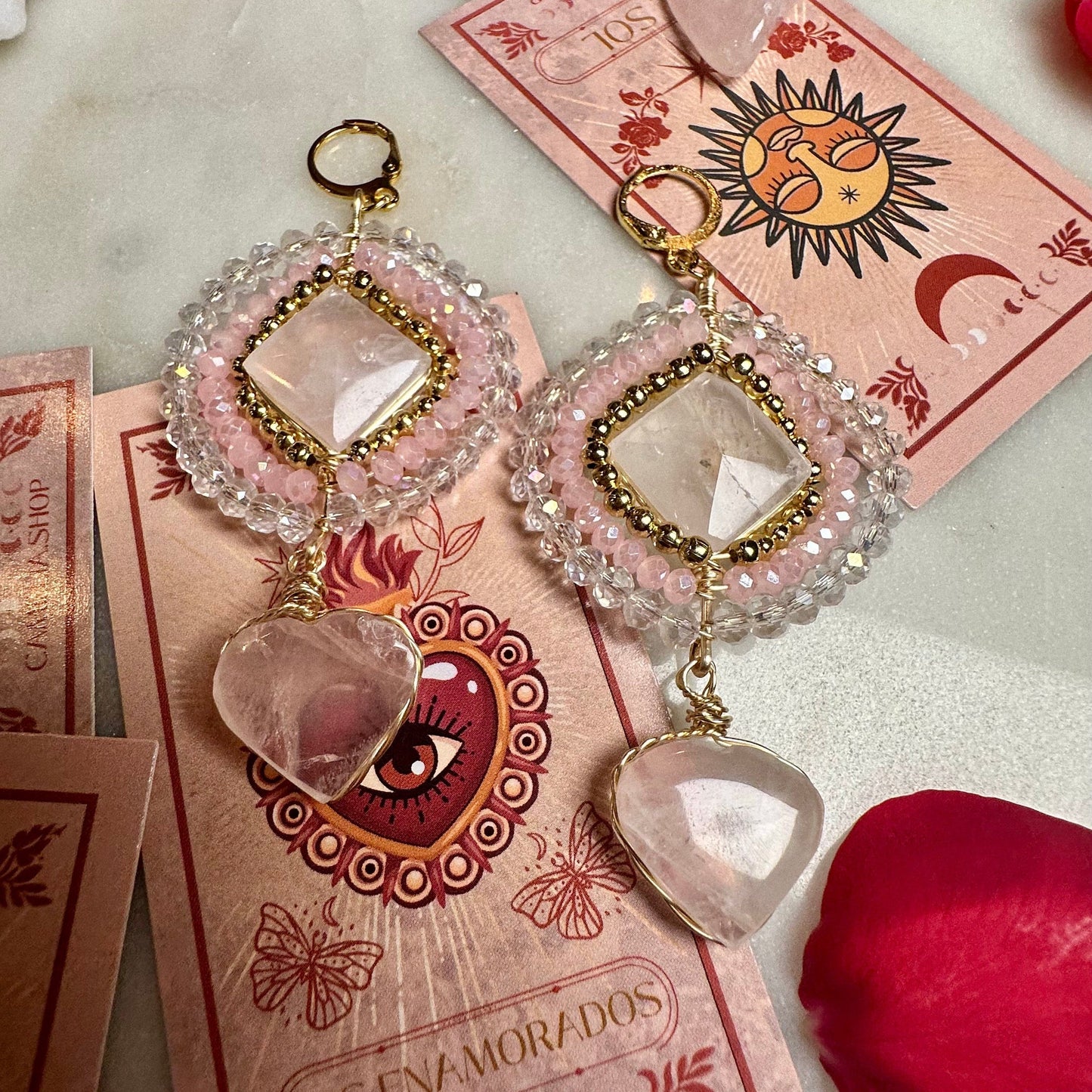 Sacred Crystal Earrings with Tassels Sacred Crystal Earrings with Tassels