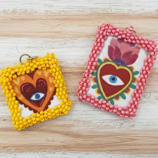 Sacred Heart Charm - Escapulario Sacred Heart Charm Escapulario | Handmade in Mexico | Camelia