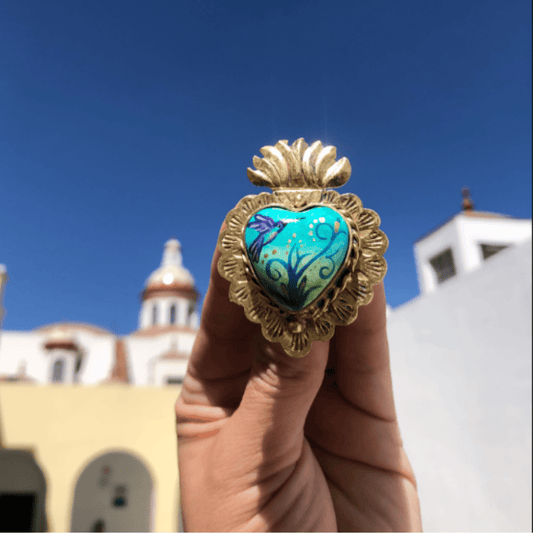 Sacred Heart Ring - Blue Hummingbird Sacred Heart Ring - Blue Hummingbird