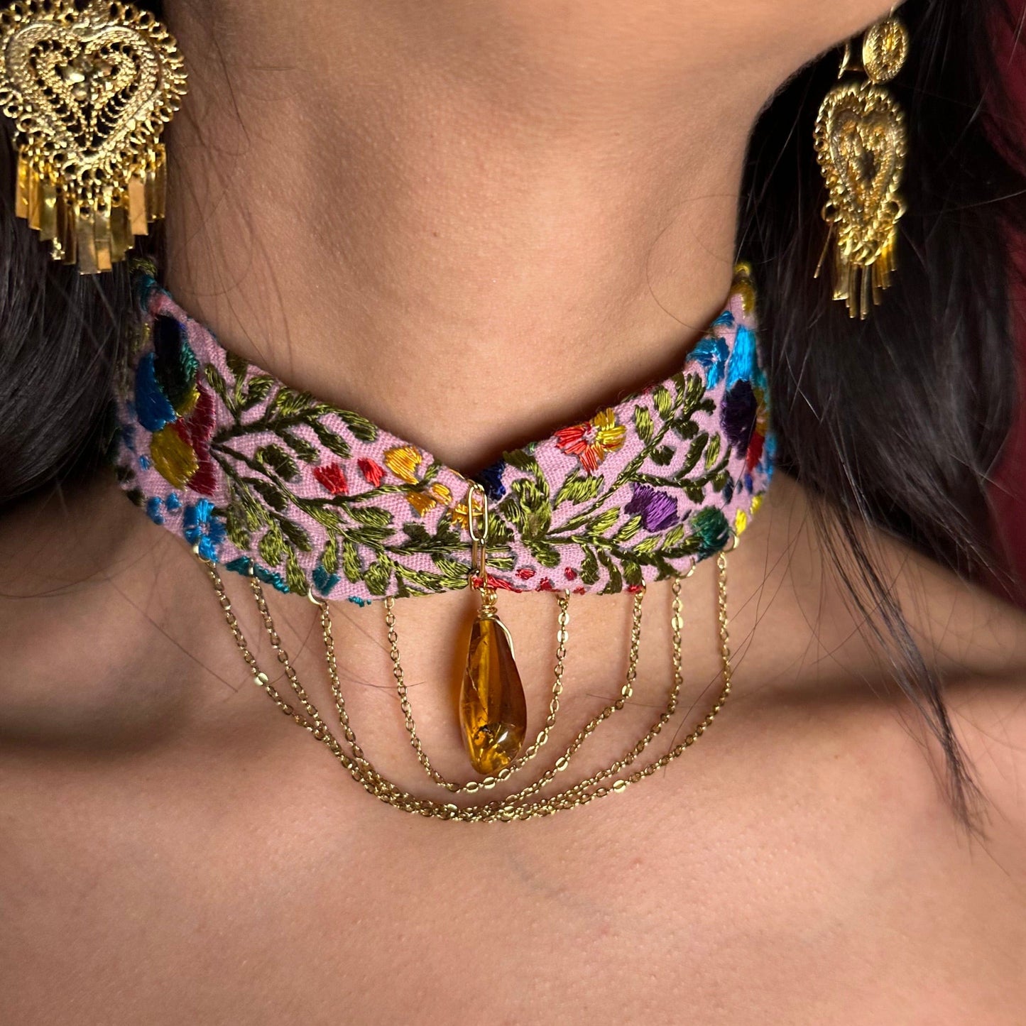 San Antonino Amber Crystal Choker San Antonino Amber Crystal Choker