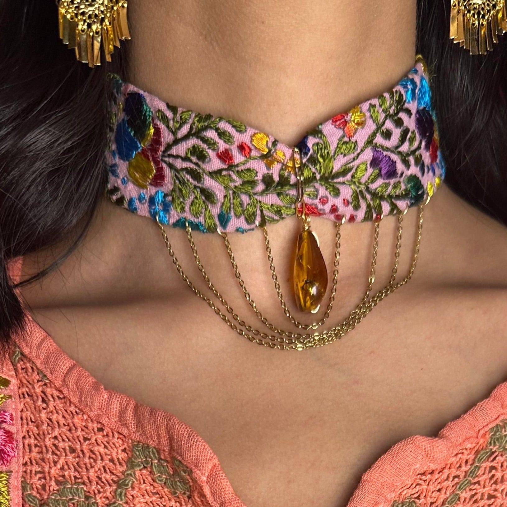 San Antonino Amber Crystal Choker San Antonino Amber Crystal Choker