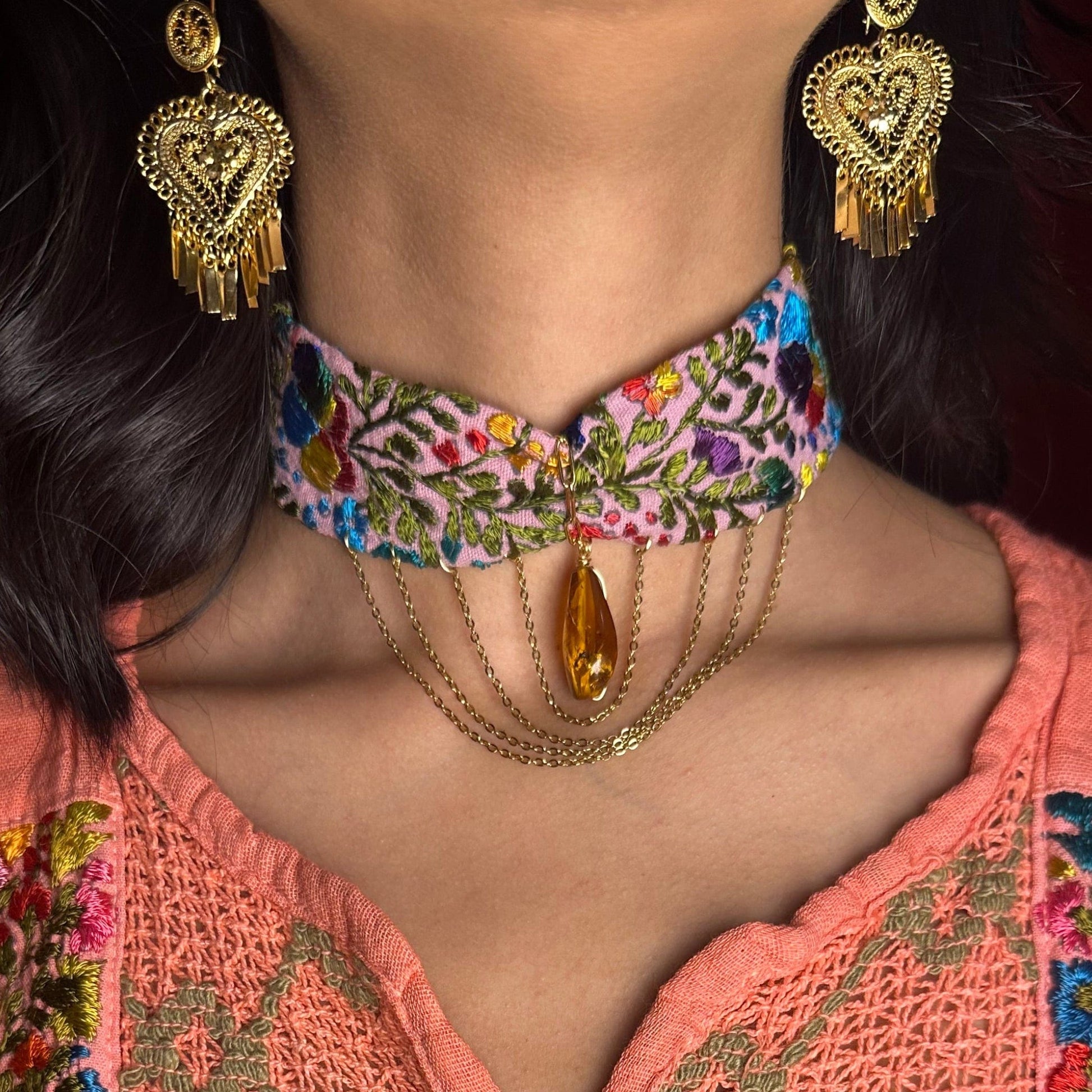 San Antonino Amber Crystal Choker San Antonino Amber Crystal Choker