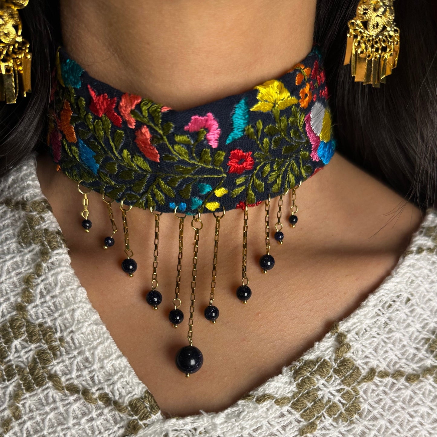 San Antonino Blue Aventurine Crystal Choker San Antonino Blue Aventurine Crystal Choker