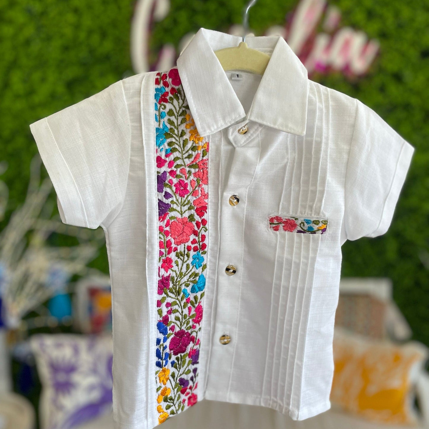 San Antonino Boy's Linen Guayabera