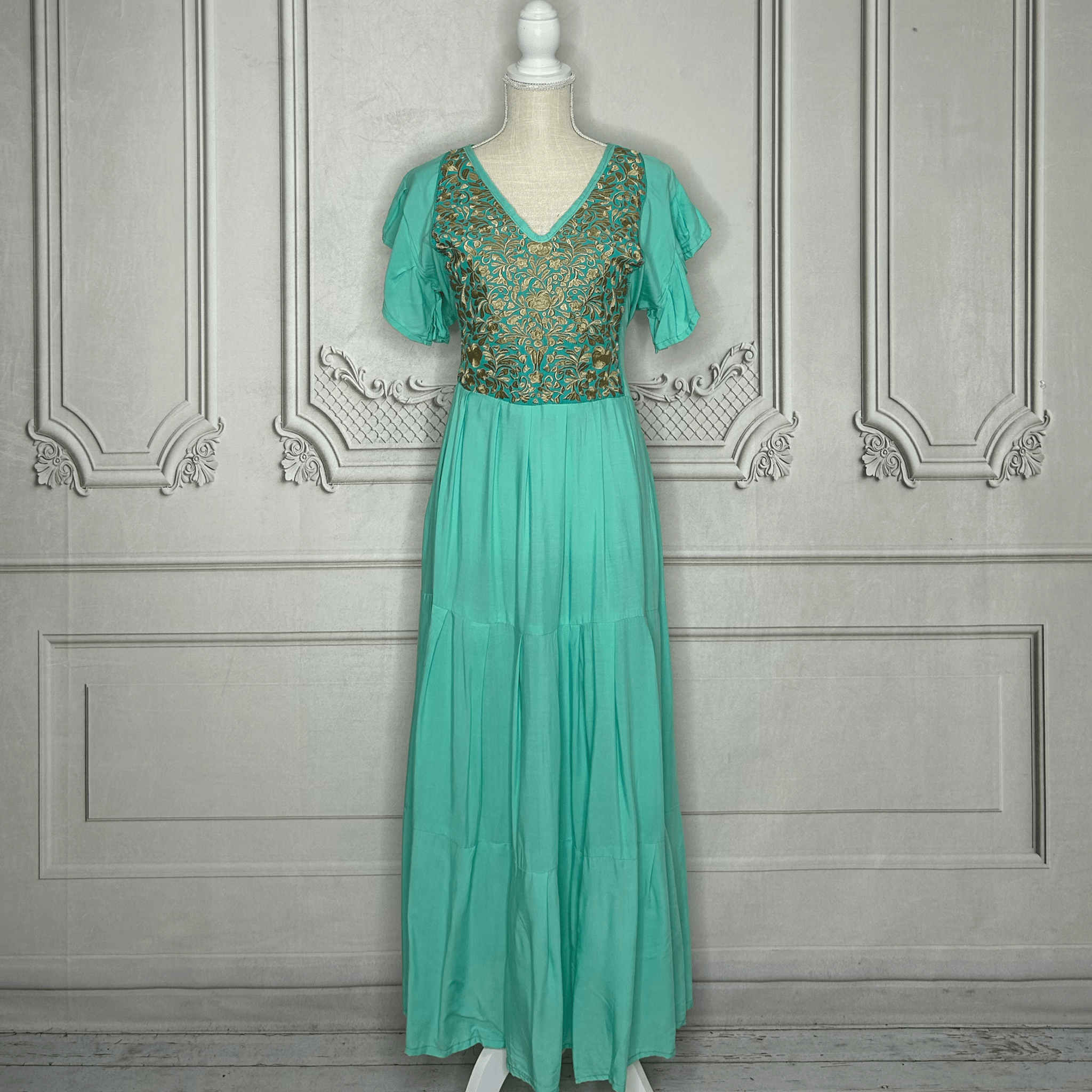 San Antonino Butterfly Sleeve Tiered Midi Dress San Antonino Butterfly Sleeve Tiered Midi Dress