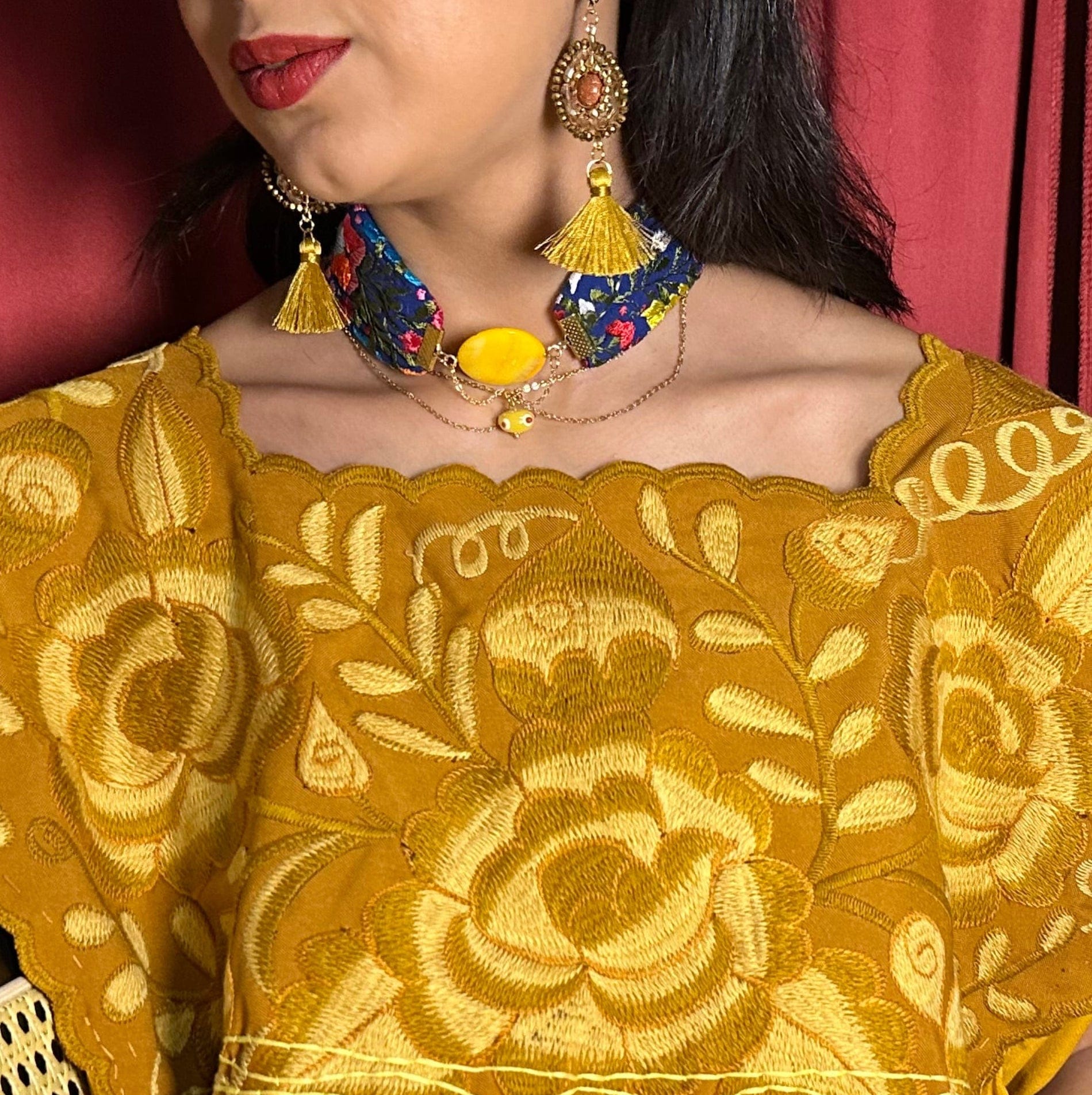 San Antonino Embroidered Crystal Choker San Antonino Embroidered Crystal Choker