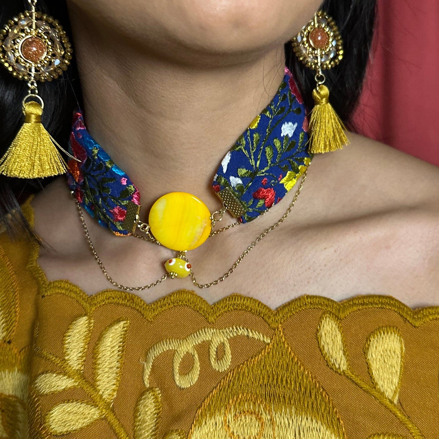 San Antonino Embroidered Crystal Choker San Antonino Embroidered Crystal Choker