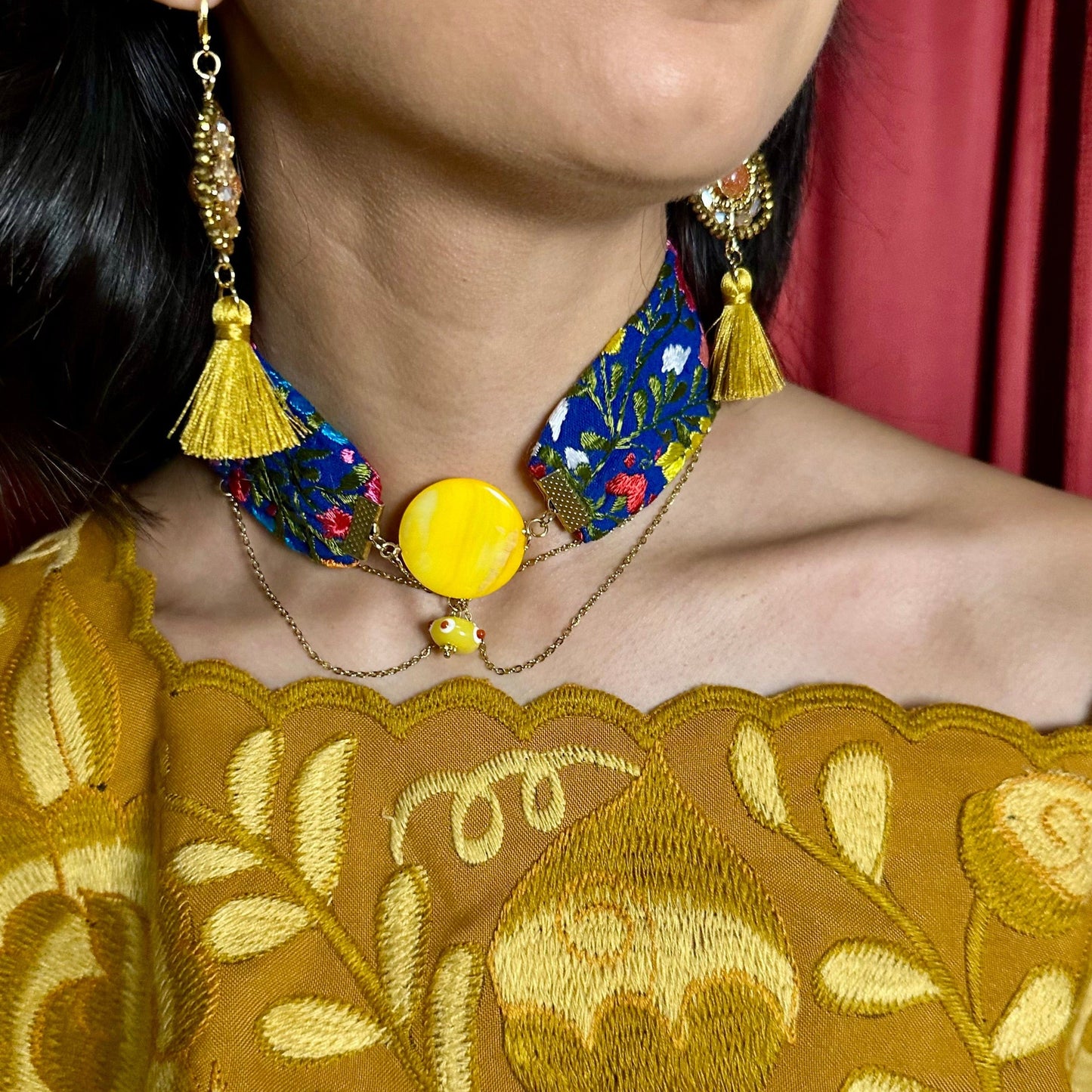 San Antonino Embroidered Crystal Choker San Antonino Embroidered Crystal Choker