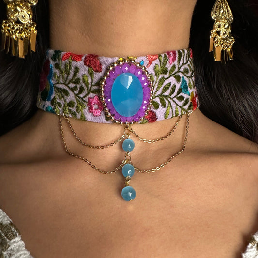 San Antonino Embroidered Crystal Choker San Antonino Embroidered Crystal Choker