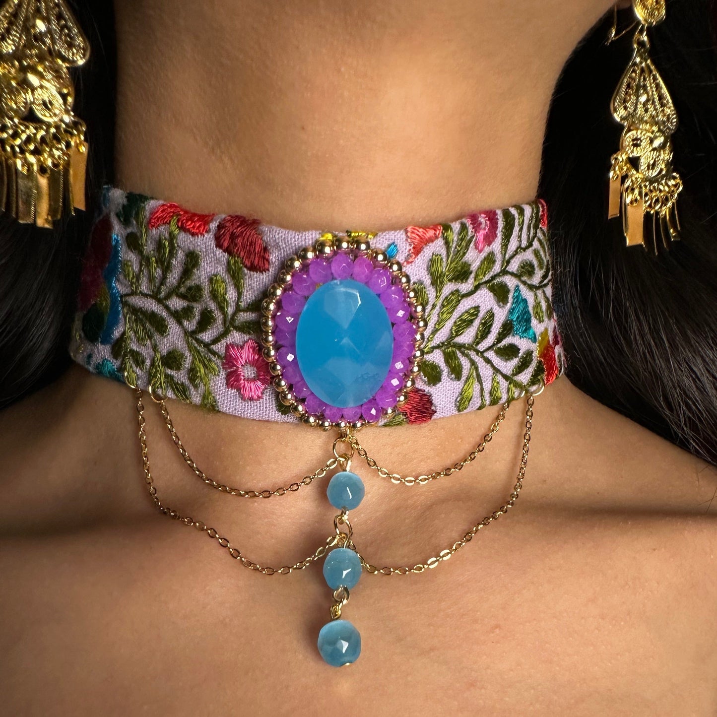 San Antonino Embroidered Crystal Choker San Antonino Embroidered Crystal Choker