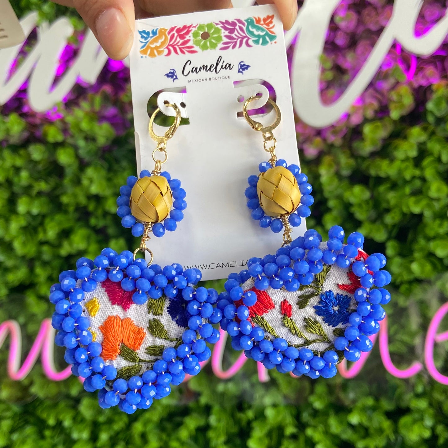 San Antonino Embroidered Heart Beaded Earrings San Antonino Embroidered Heart Beaded Earrings