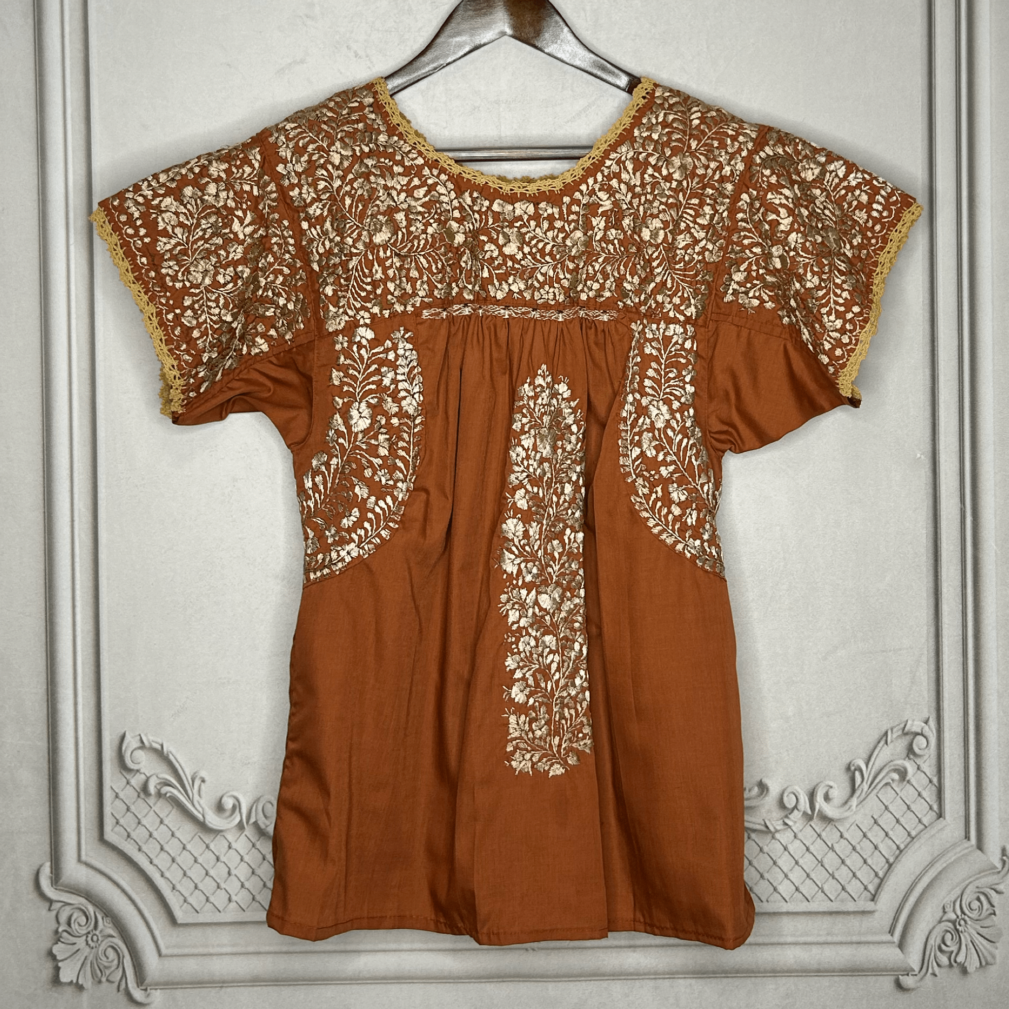 San Antonino Gala Blouse - Burnt Orange