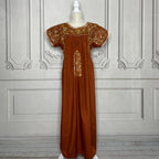 San Antonino Gala Mexican Dress - Burnt Orange Long