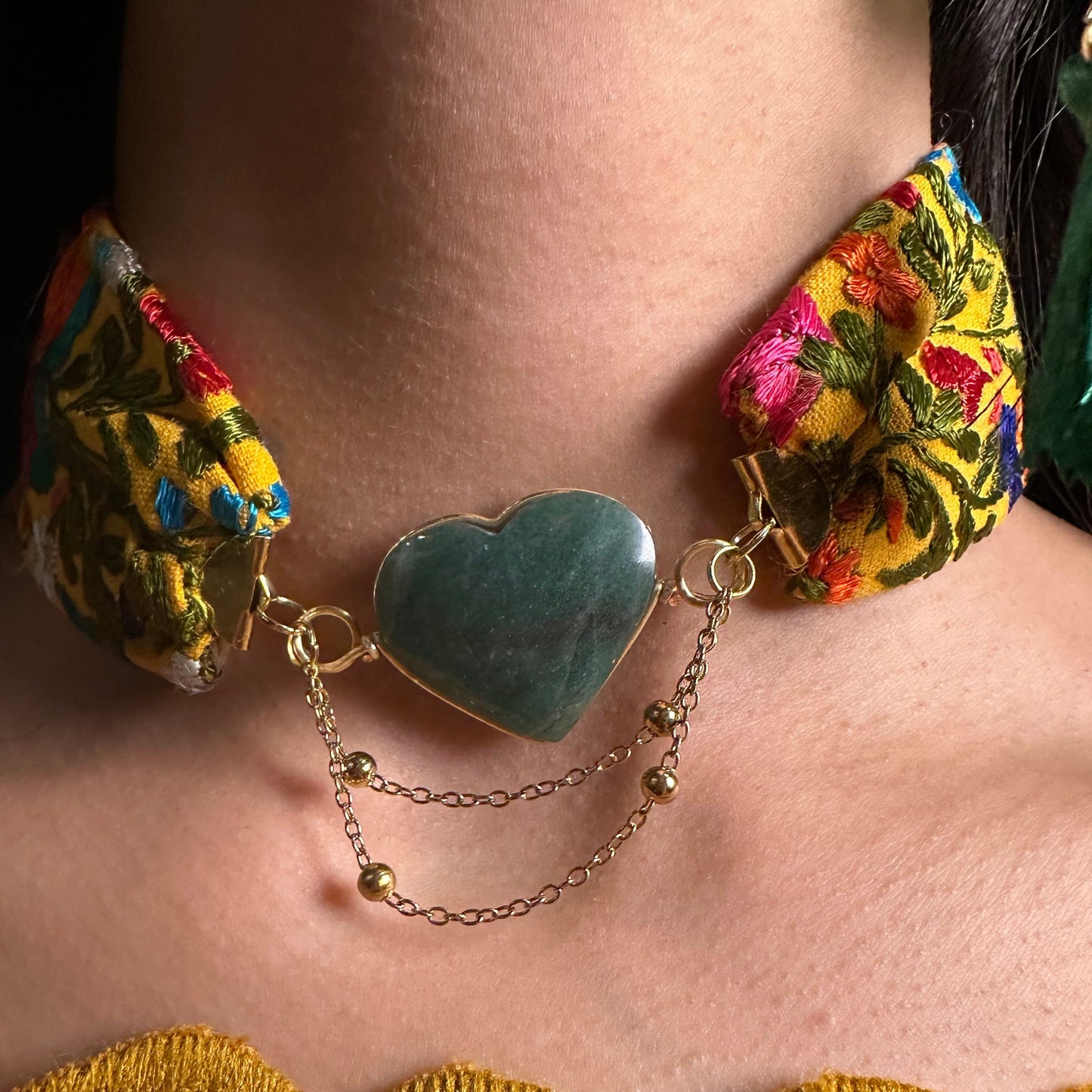 San Antonino Jade Crystal Choker - Heart Shaped San Antonino Jade Crystal Choker - Heart Shaped