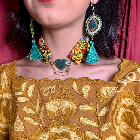 San Antonino Jade Crystal Choker - Heart Shaped San Antonino Jade Crystal Choker - Heart Shaped