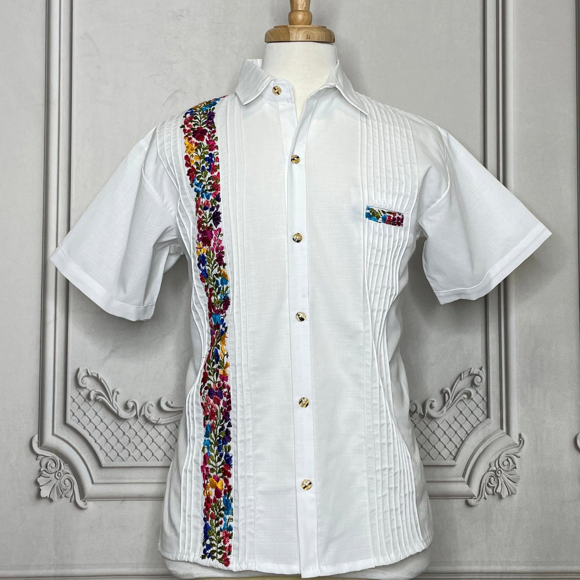 San Antonino Men's Linen Guayabera - Multi