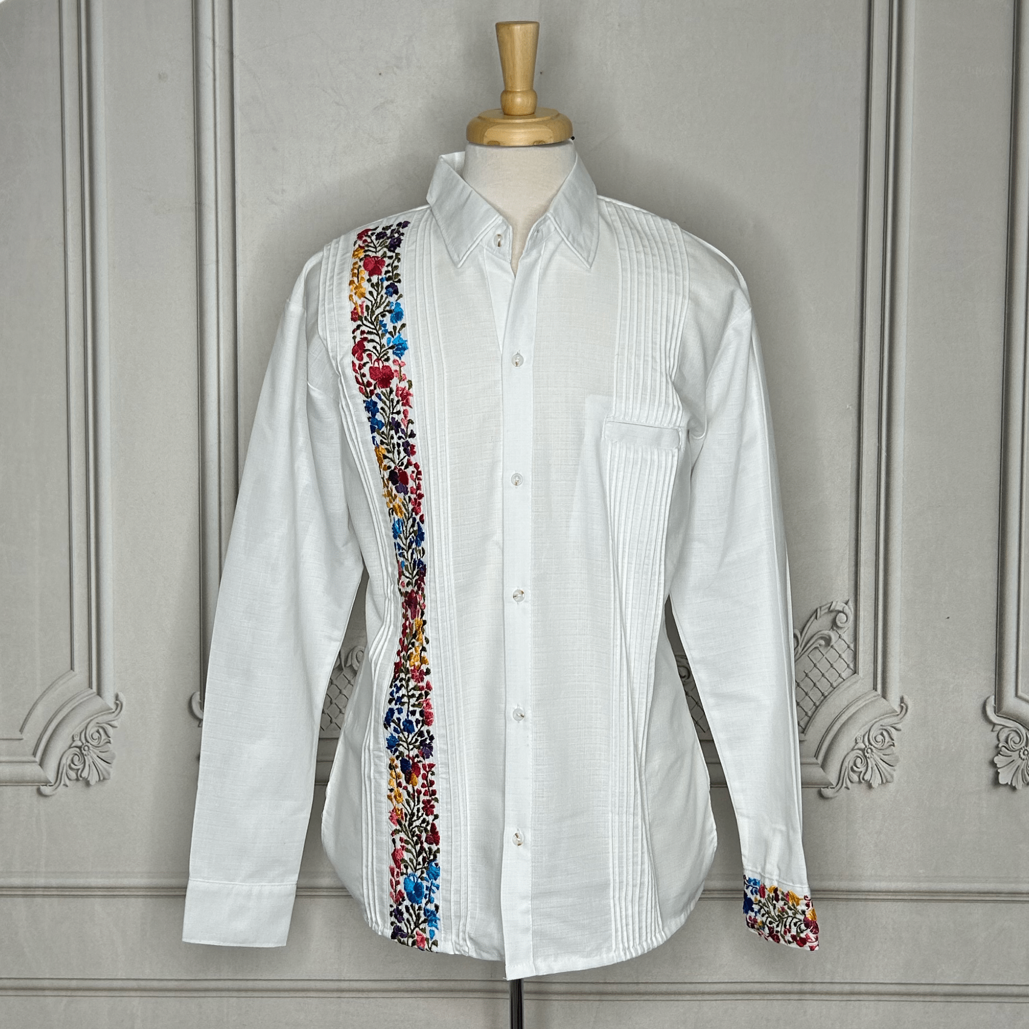 San Antonino Men's  Long Sleeve Linen Guayabera - Multi San Antonino Men's  Long Sleeve Linen Guayabera - Multi