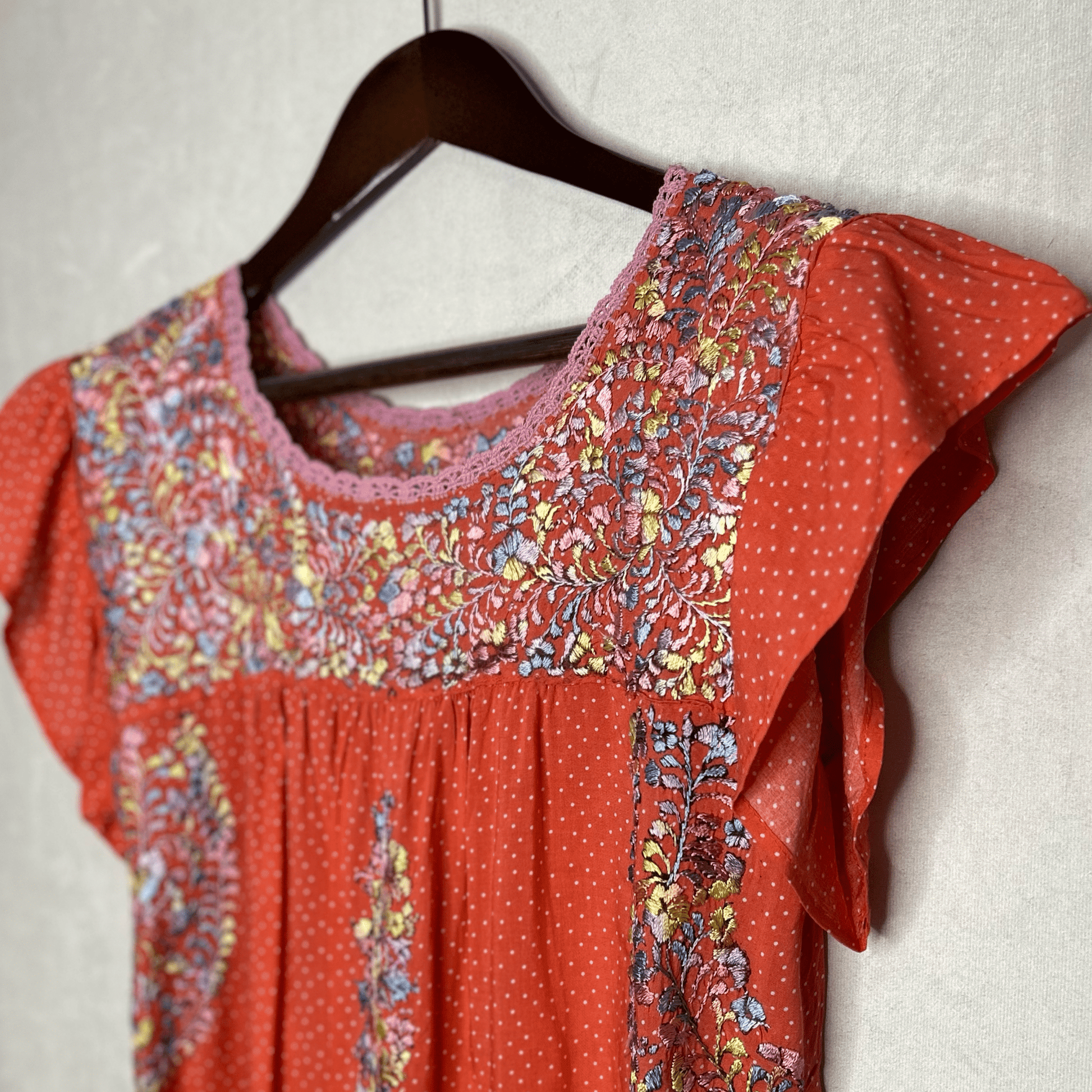 San Antonino Mexican Blouse - Polka Dot Print