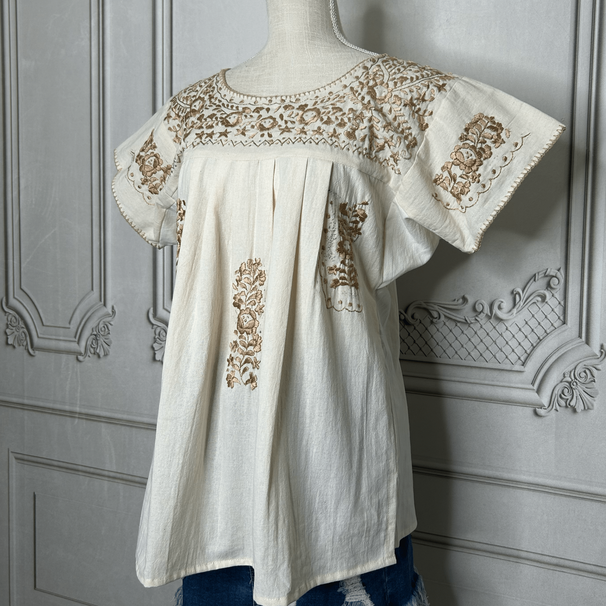 San Antonino Mexican Blouse - Sandrita Gold San Antonino Mexican Blouse - Sandrita Gold