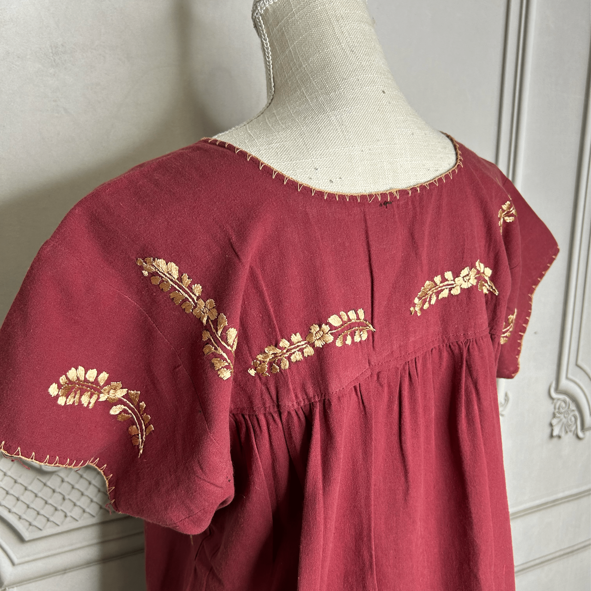 San Antonino Mexican Blouse - Sandrita Maroon San Antonino Mexican Blouse - Sandrita Maroon