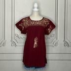 San Antonino Mexican Blouse - Sandrita Maroon San Antonino Mexican Blouse - Sandrita Maroon