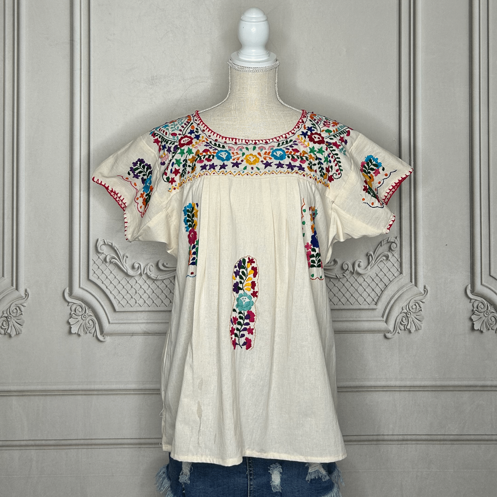 San Antonino Mexican Blouse - Sandrita Multi San Antonino Mexican Blouse - Sandrita Multi