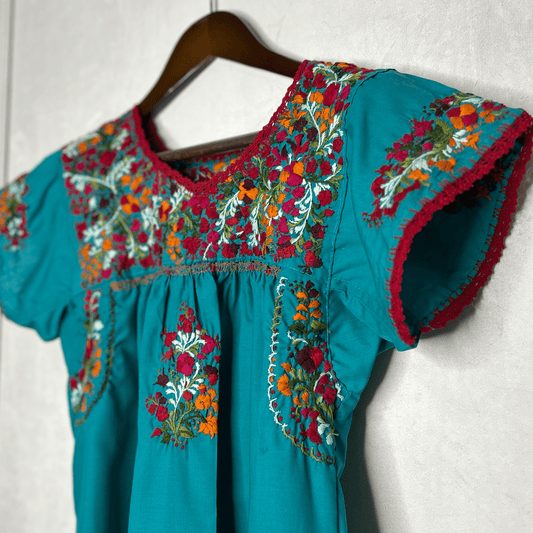 San Antonino Mexican Blouse - Short Sleeve Cotton