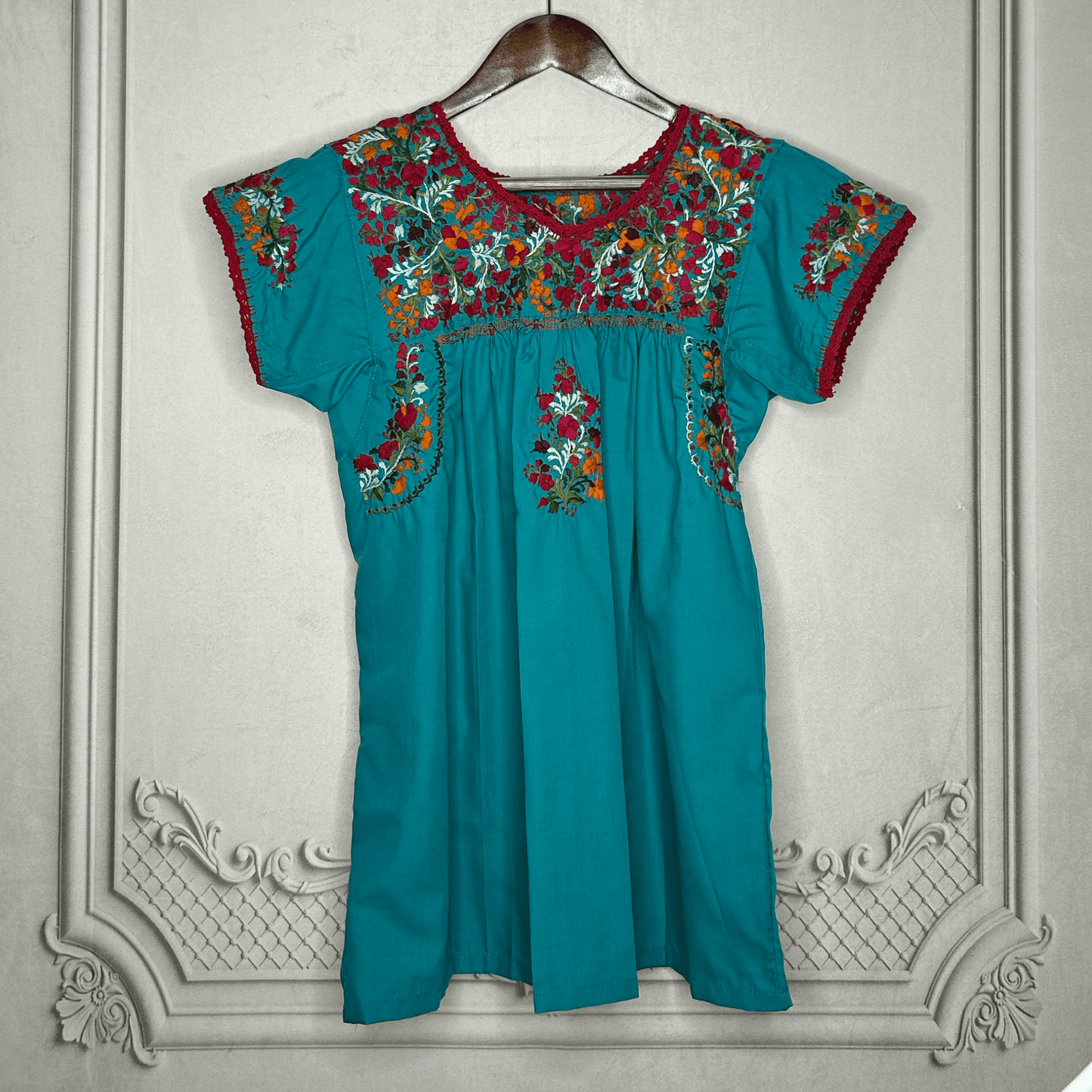 San Antonino Mexican Blouse - Short Sleeve Cotton