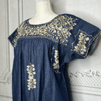 San Antonino Mexican Denim Blouse - Sandrita Gold San Antonino Mexican Denim Blouse - Sandrita Gold