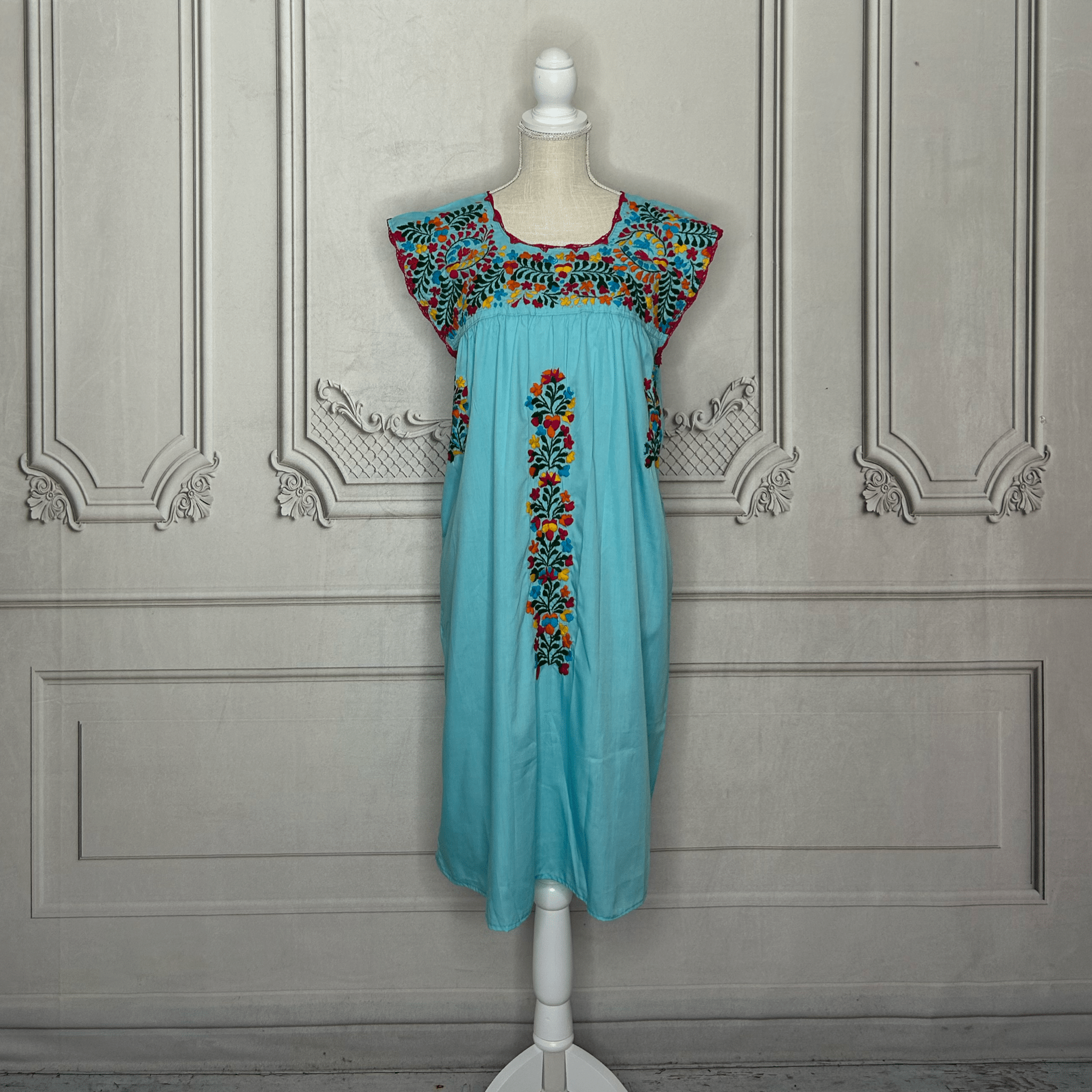 San Antonino Mexican Sleeveless Dress - Multi San Antonino Mexican Sleeveless Dress - Multi