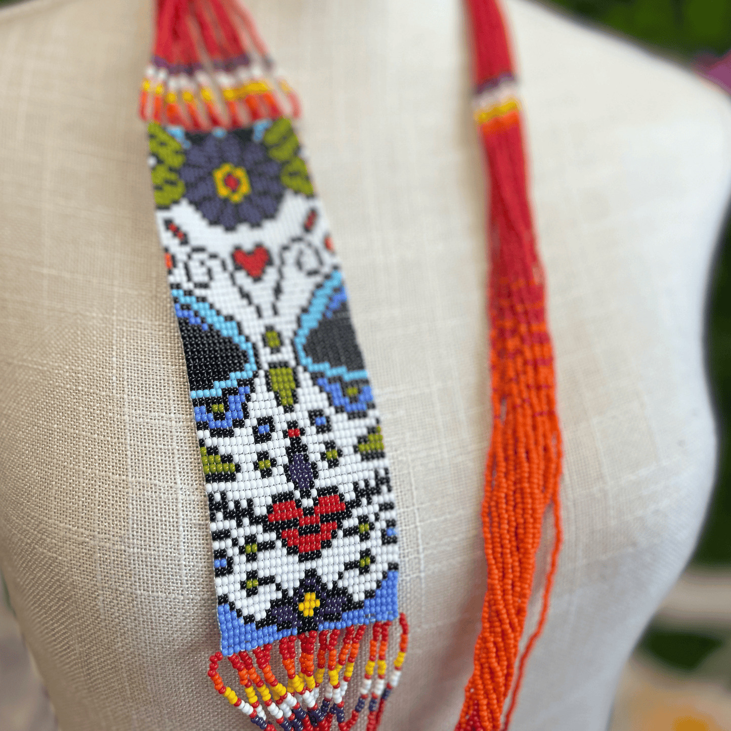 Sugar Skull 2 Beaded Necklace - Large Sugar Skull 2 Beaded Necklace - Large