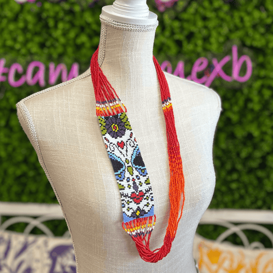 Sugar Skull 2 Beaded Necklace - Large Sugar Skull 2 Beaded Necklace - Large