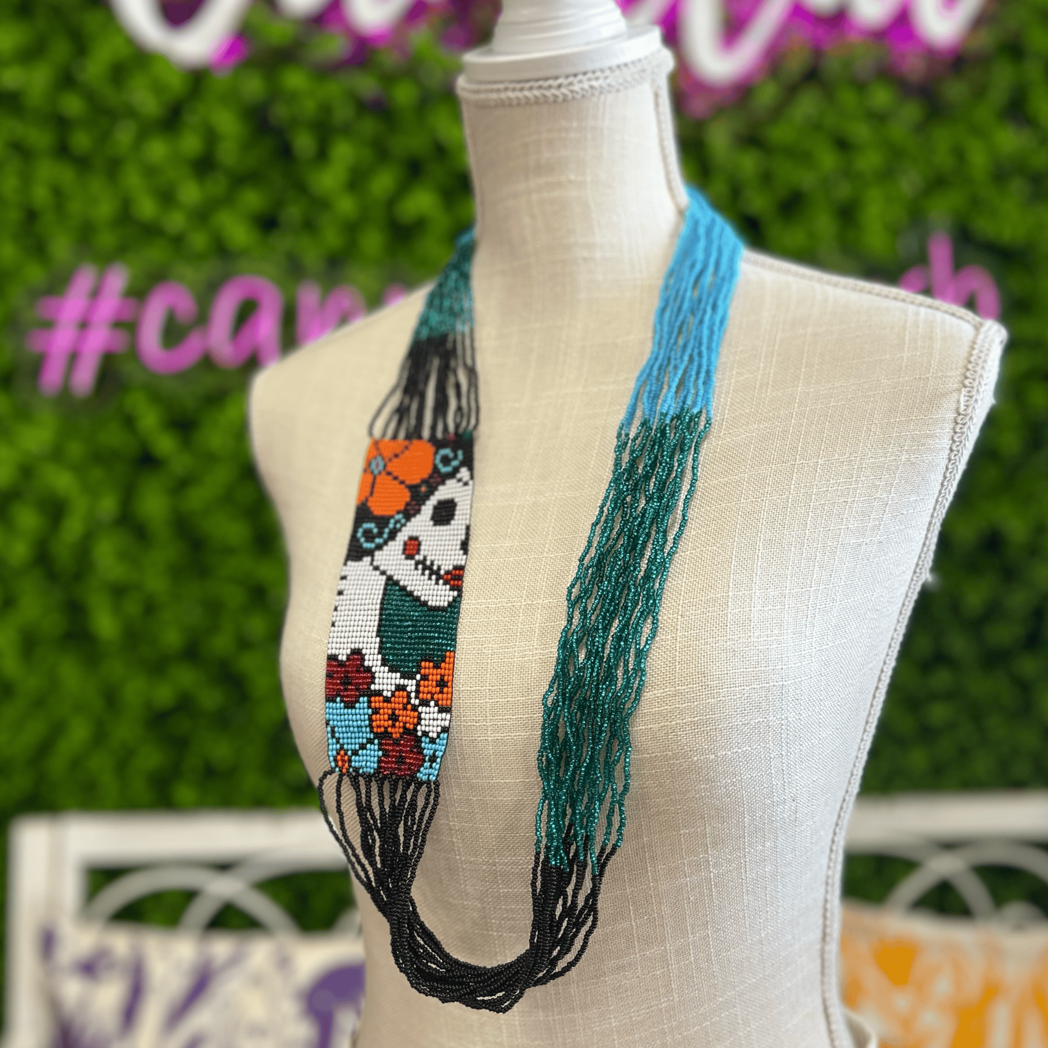 Sugar Skull Beaded Necklace - Large Sugar Skull Beaded Necklace - Large